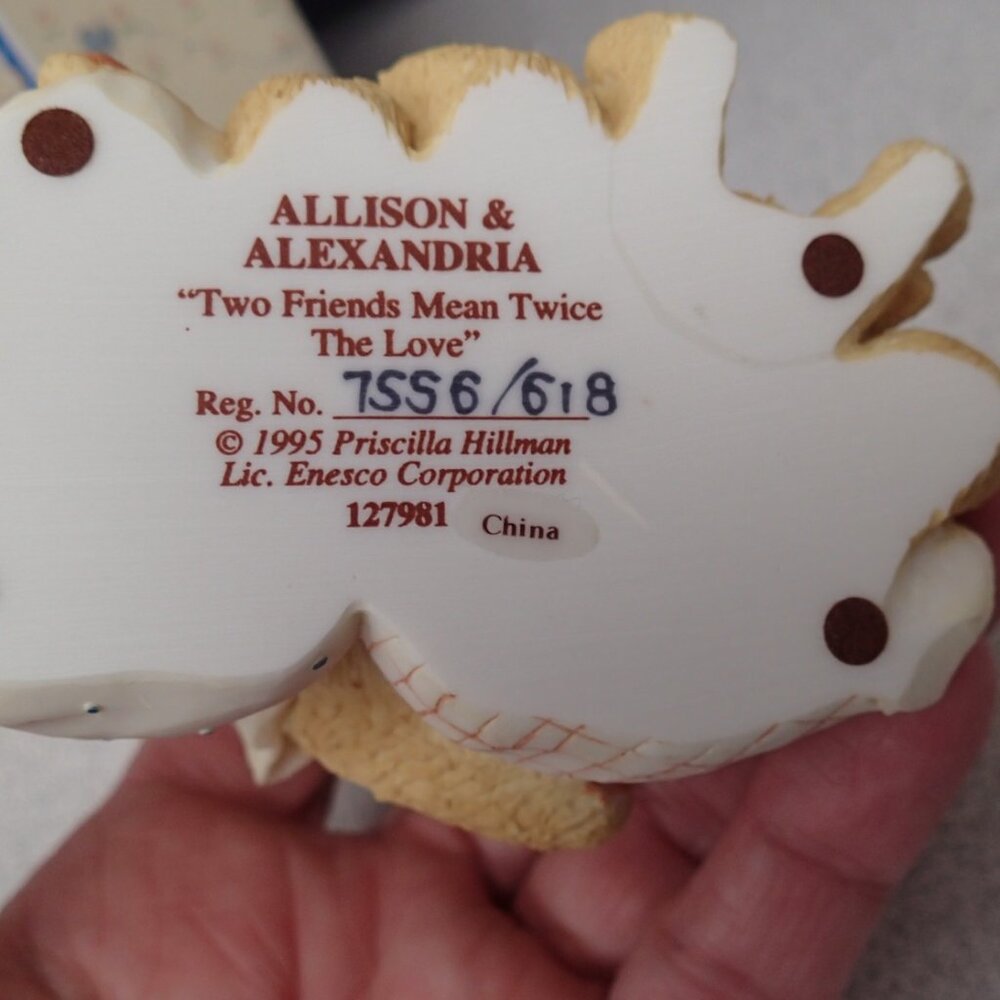 Allison and Alexandria "Two Friends Mena Twice The Love" Cherished Teddies - Picture 6 of 6